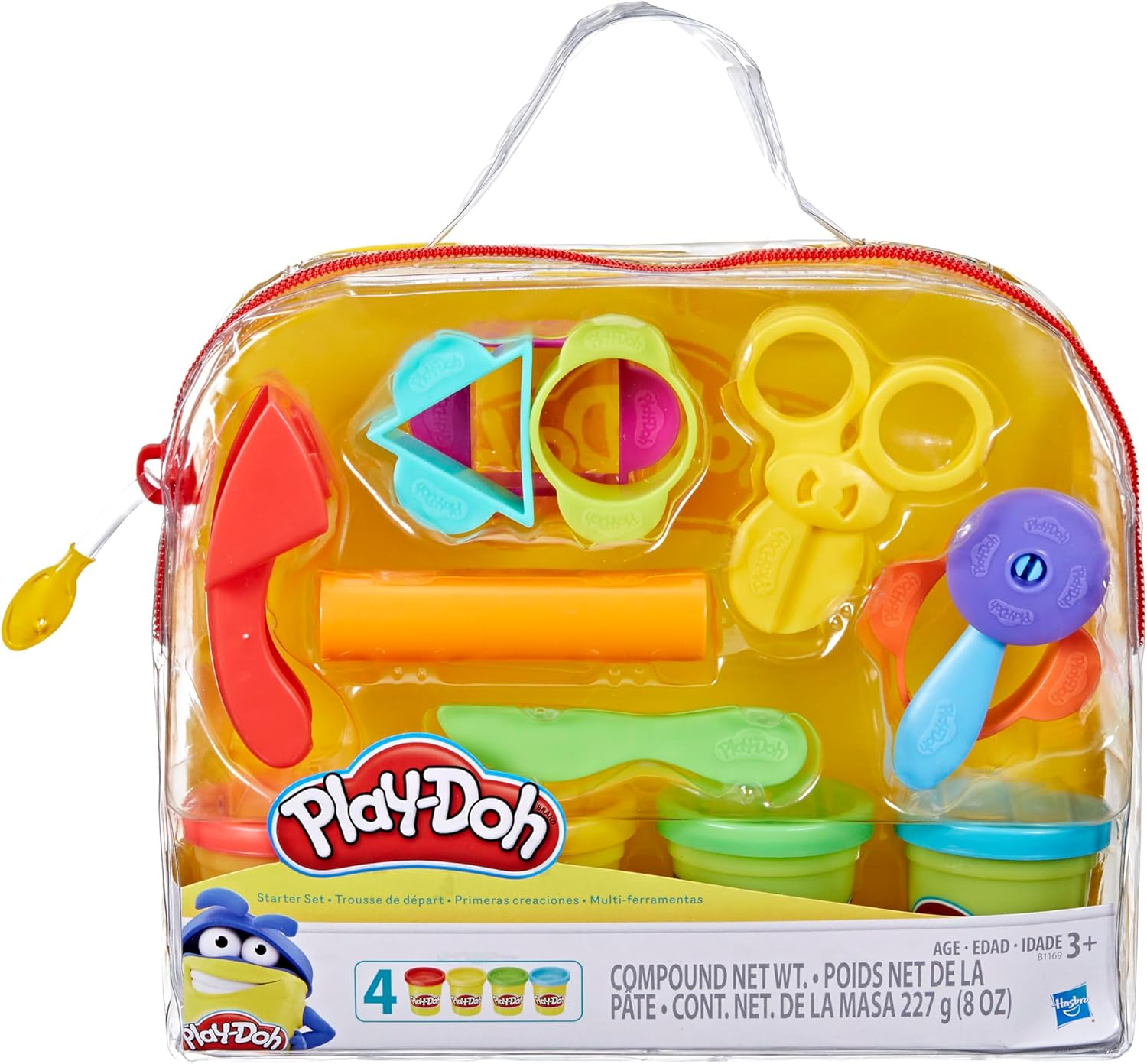 Play-Doh Starter Set 9-Piece Kit with Storage Tote &amp; 4 Modeling Compound Cans, Arts and Crafts for Kids, Back to School Classroom Supplies, Preschool Toys, Ages 3+
