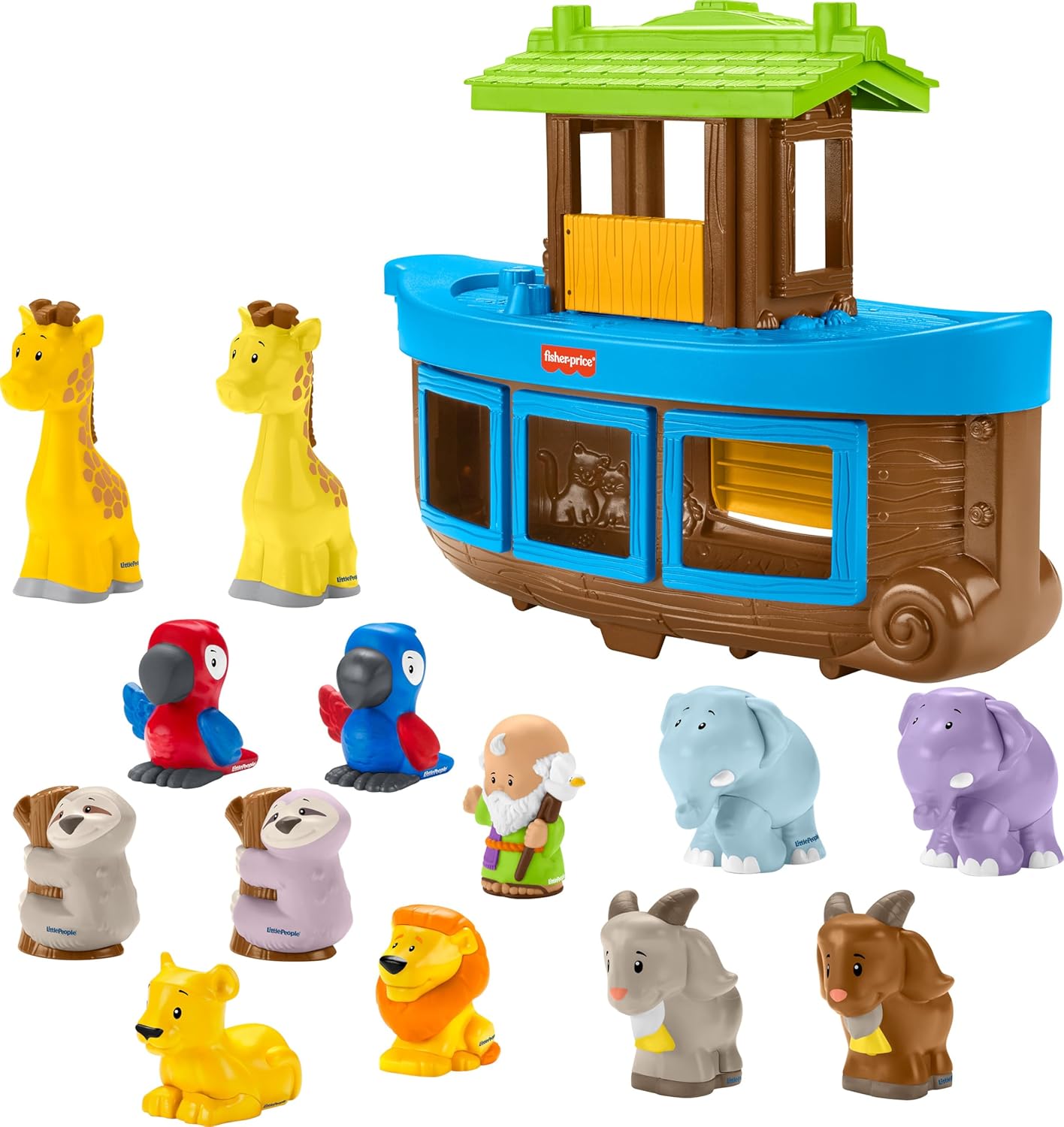 Fisher-Price Little People Toddler Toy Noah’s Ark Playset with 12 Animals and Noah Figure, Baptism Gift for Ages 1+ Years