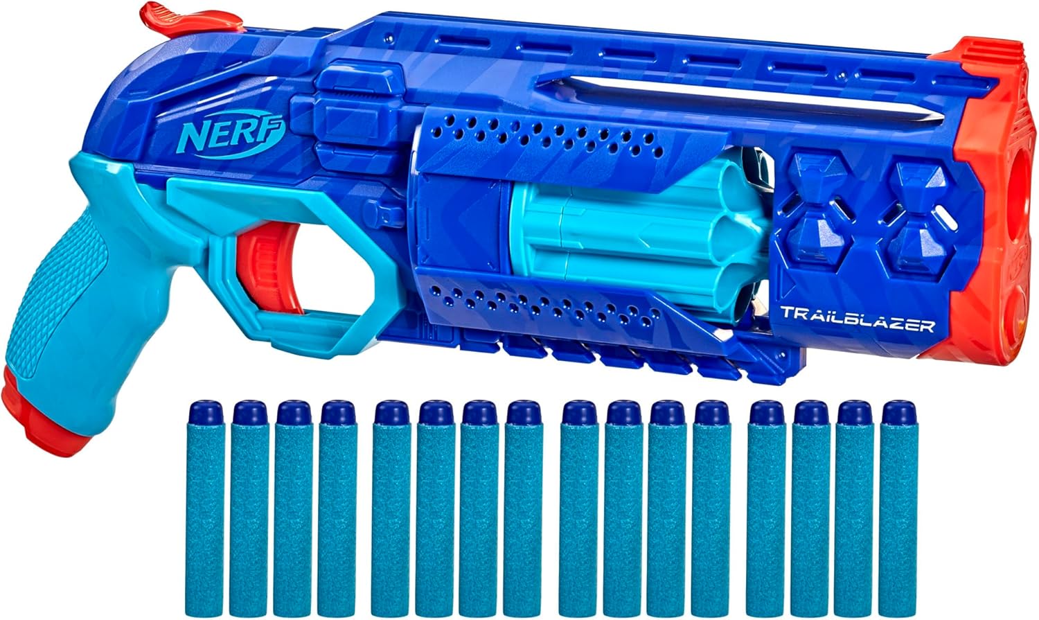 Nerf Elite 2.0 Trailblazer RD-8 Blaster, Wild Edition Color Design, 8-Dart Rotating Drum, Hammer Action, 16 Elite Darts, Tactical Rail