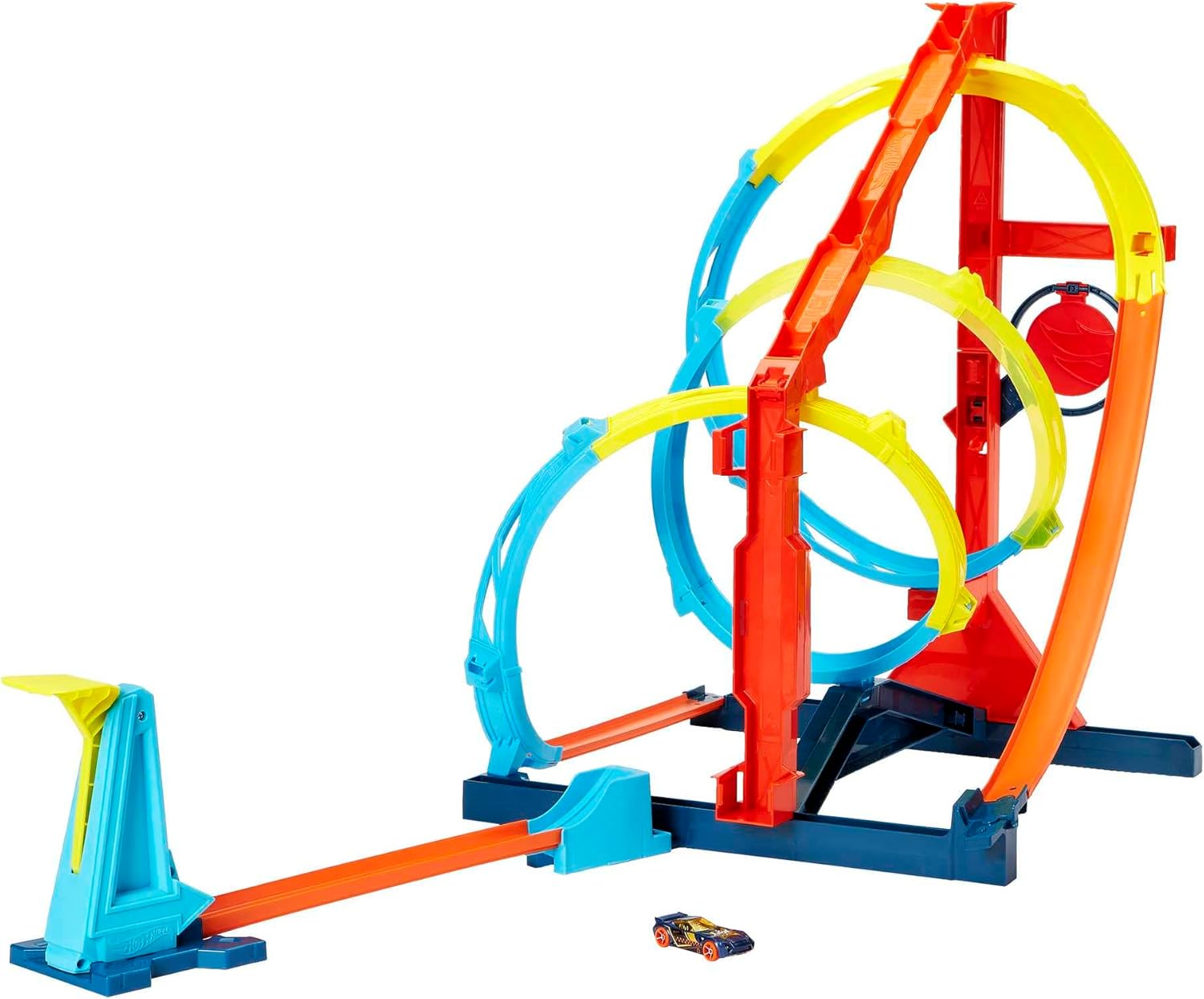 Hot Wheels Toy Car Track Set, Track Builder Unlimited Corkscrew Twist Kit Playset &amp; 1:64 Scale Vehicle, 2 Ways to Race, Connects to Other Tracks